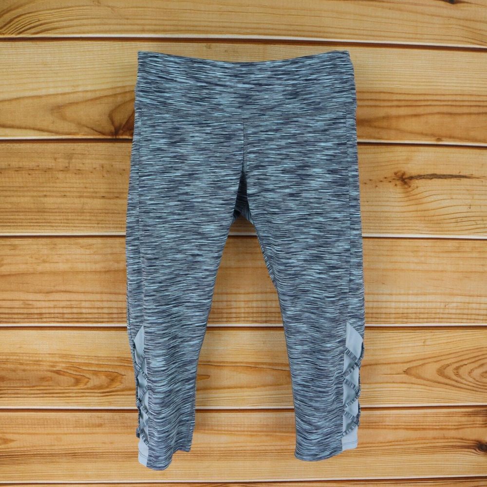 c9 by Champion Activewear Capri Leggings Womens Sz M Blue Stretch Ankle‎ Design